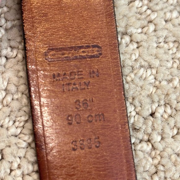 Coach Leather Belt Size 36 Classic Dark Brown Contrast Stitch Nickel Hardware - Picture 2 of 12